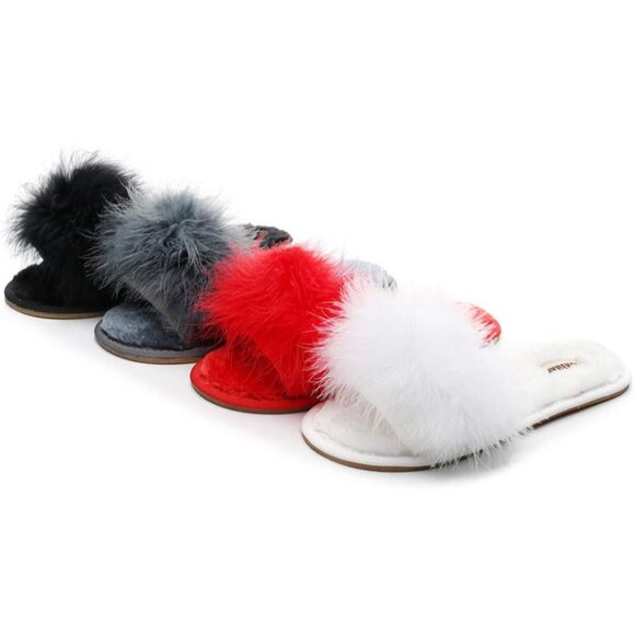 Chic Faux Fur Slippers with Non-Slip Sole - Perfect for Indoor and Outdoor - Picture 5 of 6